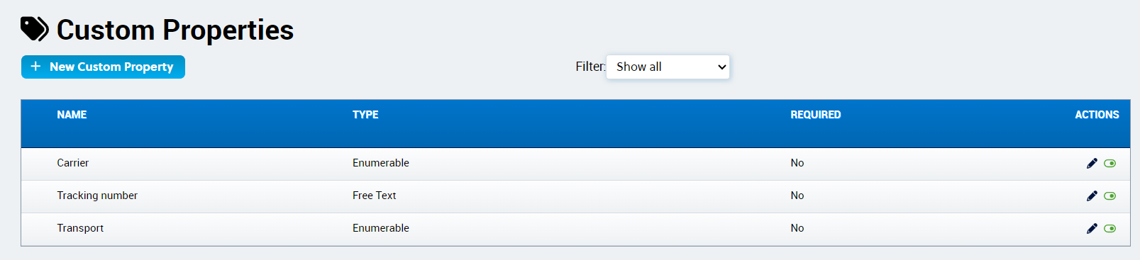 Account Admin - Company Control Panel - Custom Properties