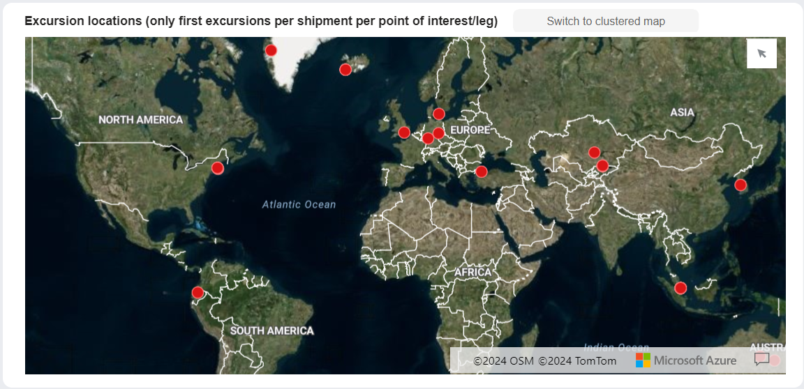 Pinpoint Excursions - All excursions - Map, non-clustered