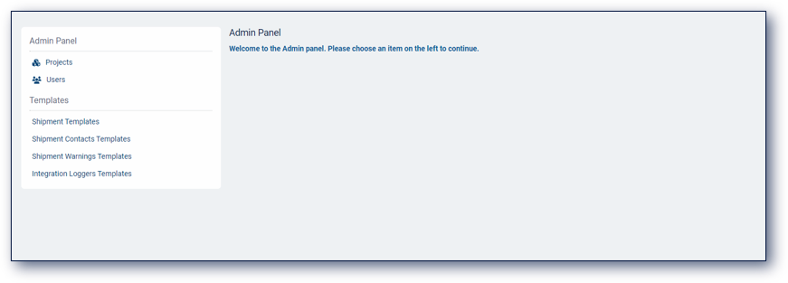 SCM admin panel overview